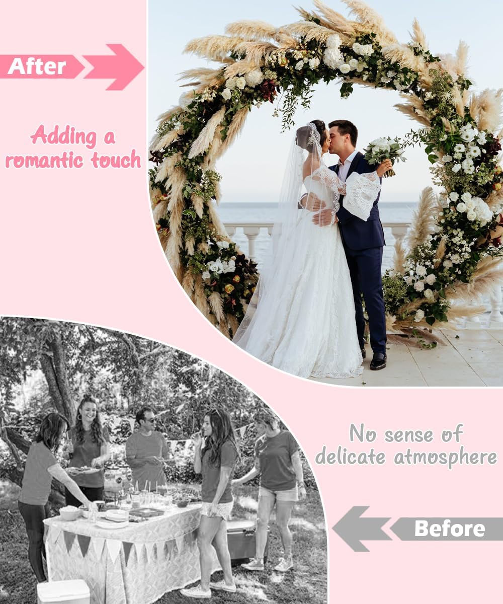 Metal Arch Backdrop Stand 8Ft Wide 7Ft High, Wedding Arch Frame for Wedding Decorations, Balloon Arch Stand with Base for Ceremony, Outdoor Garden Arch Trellis for Climbing Plants, Black