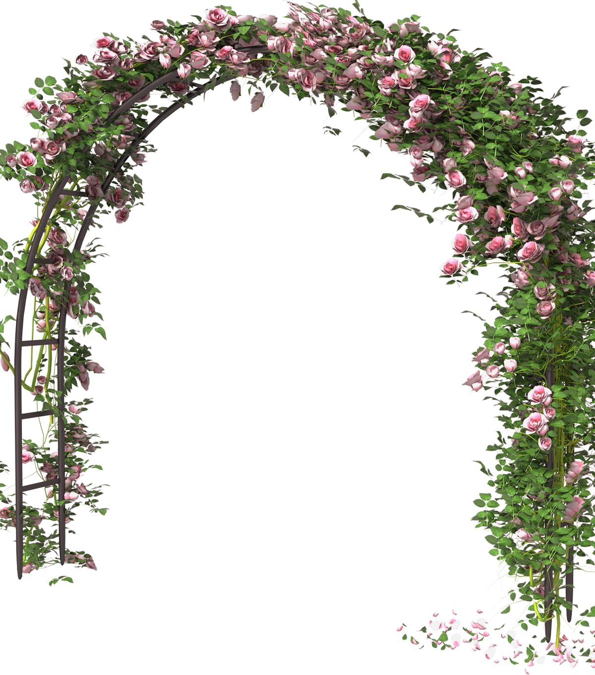 Metal Arch Backdrop Stand 8Ft Wide 7Ft High, Wedding Arch Frame for Wedding Decorations, Balloon Arch Stand with Base for Ceremony, Outdoor Garden Arch Trellis for Climbing Plants, Black