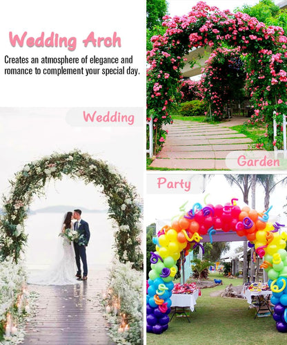 Metal Arch Backdrop Stand 8Ft Wide 7Ft High, Wedding Arch Frame for Wedding Decorations, Balloon Arch Stand with Base for Ceremony, Outdoor Garden Arch Trellis for Climbing Plants, Black