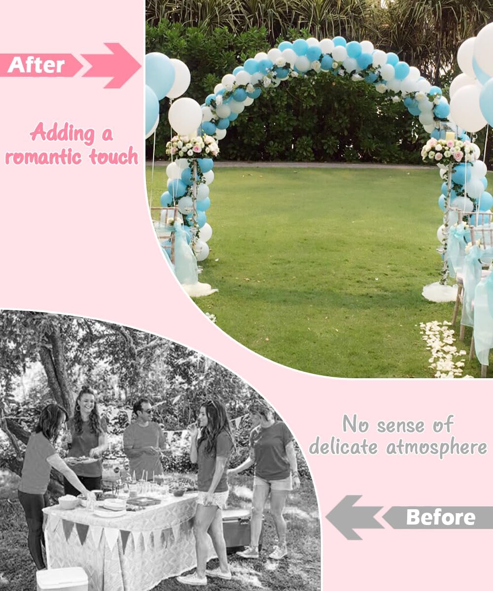 Metal Arch Backdrop Stand 8Ft Wide 7Ft High, Wedding Arch Frame for Wedding Decorations, Balloon Arch Stand with Base for Ceremony, Outdoor Garden Arch Trellis for Climbing Plants, Black