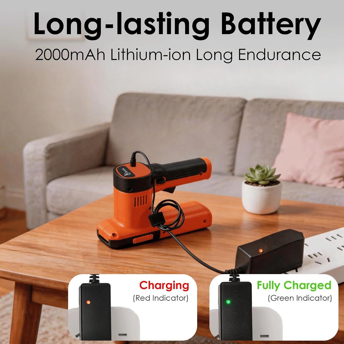 12V Cordless Hedge Trimmer & Grass Shear, 2-in-1 Electric Handheld Shrubbery Trimmer with Battery and Charger Included, Lightweight Garden Bush Cutter for Lawn & Yard Maintenance(Orange)