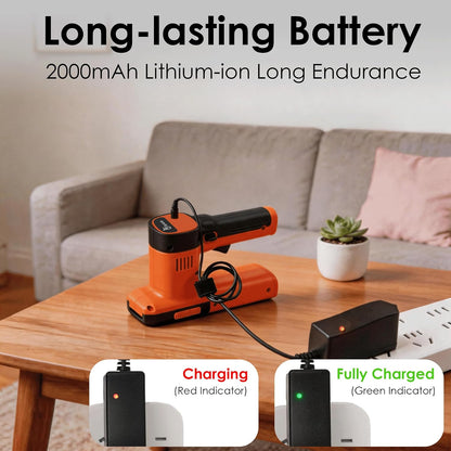 12V Cordless Hedge Trimmer & Grass Shear, 2-in-1 Electric Handheld Shrubbery Trimmer with Battery and Charger Included, Lightweight Garden Bush Cutter for Lawn & Yard Maintenance(Orange)