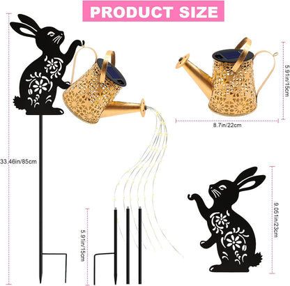Solar Lights Outdoor,Watering Can with Dog Silhouette Stake