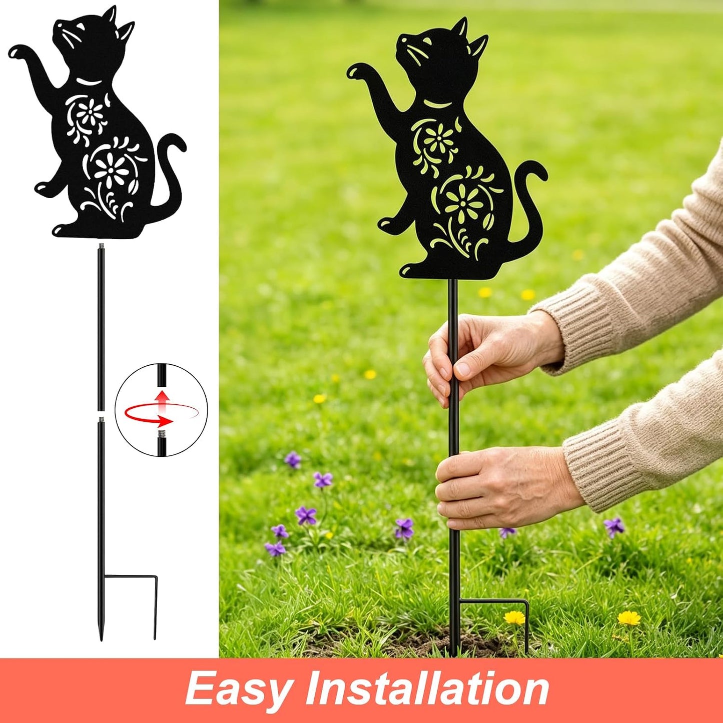 Solar Lights Outdoor,Watering Can with Dog Silhouette Stake