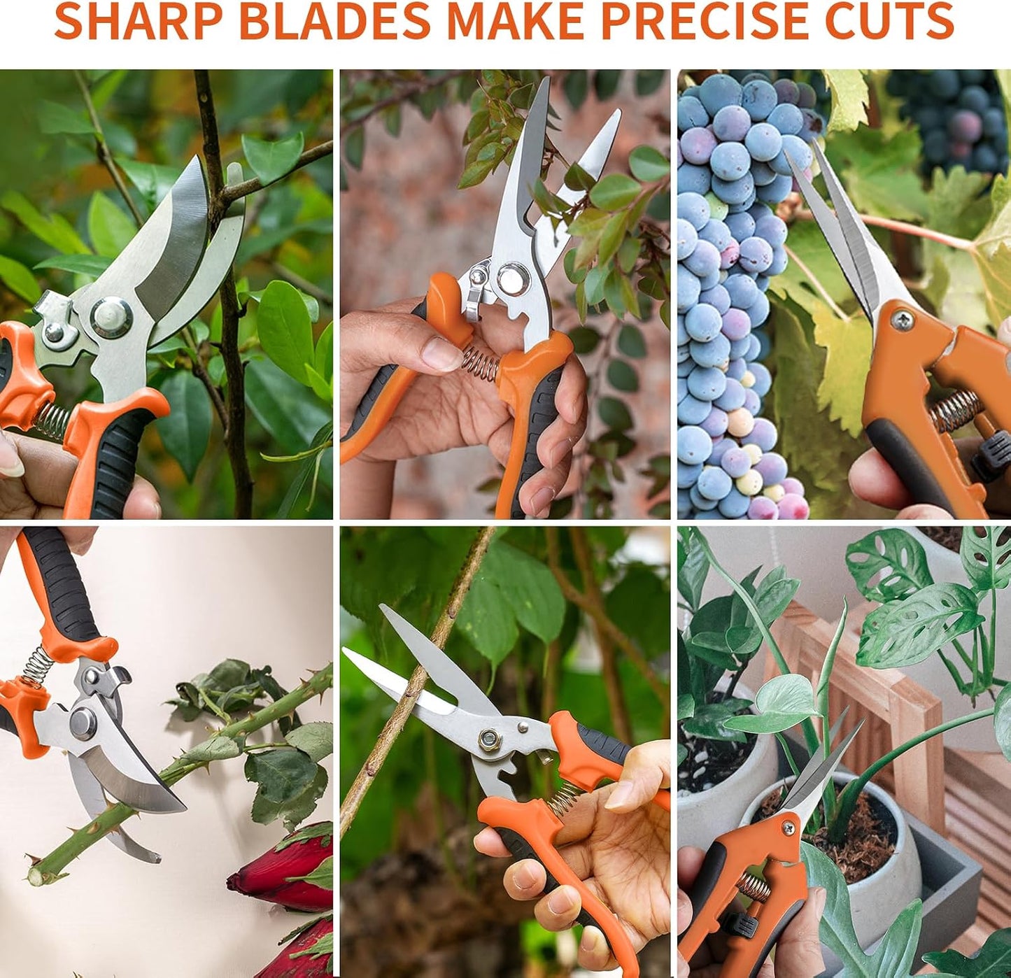 Garden Pruning Shears 3 Pack Gardening Shears Garden Scissors Stainless Steel Plant Flower Scissors Clippers Pruning Shears tijeras de jardinería