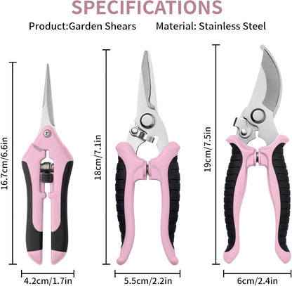 Garden Pruning Shears 3 Pack Gardening Shears Garden Scissors Stainless Steel Plant Flower Scissors Clippers Pruning Shears tijeras de jardinería