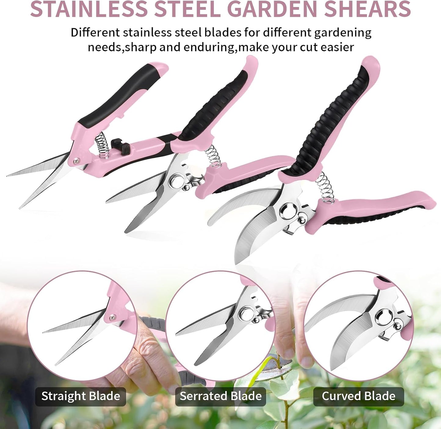 Garden Pruning Shears 3 Pack Gardening Shears Garden Scissors Stainless Steel Plant Flower Scissors Clippers Pruning Shears tijeras de jardinería
