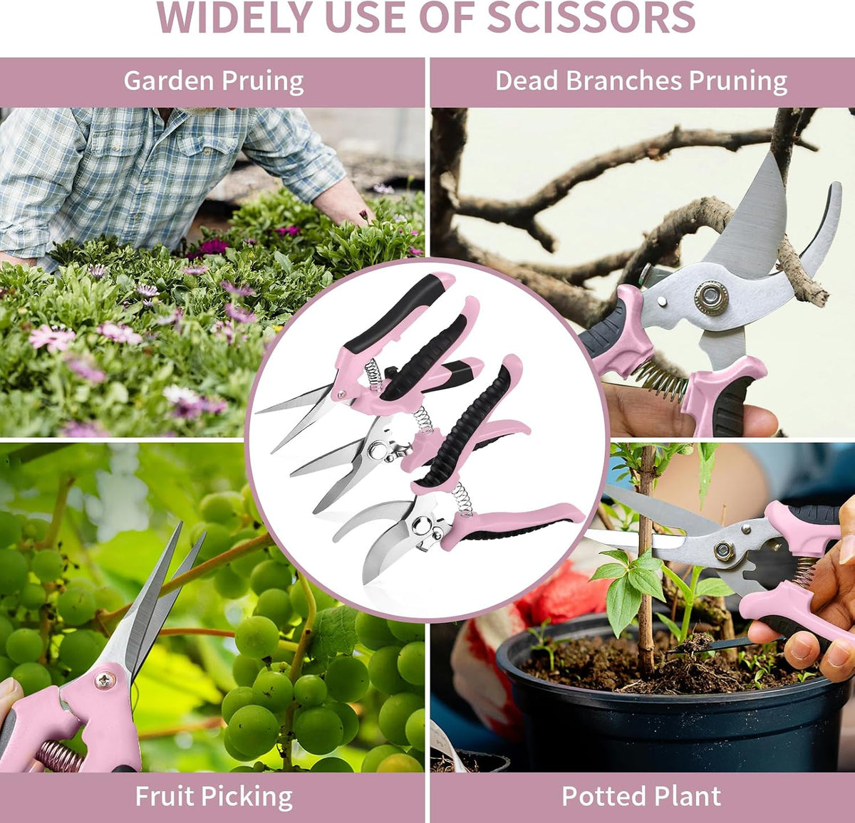 Garden Pruning Shears 3 Pack Gardening Shears Garden Scissors Stainless Steel Plant Flower Scissors Clippers Pruning Shears tijeras de jardinería