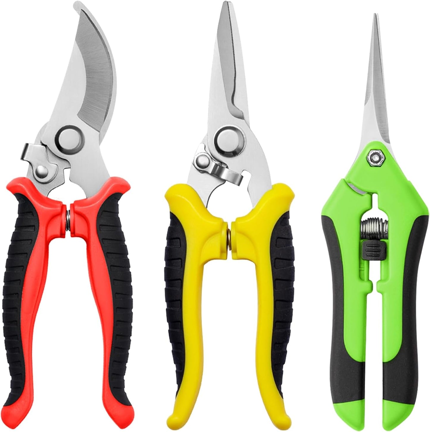 Garden Pruning Shears 3 Pack Gardening Shears Garden Scissors Stainless Steel Plant Flower Scissors Clippers Pruning Shears tijeras de jardinería