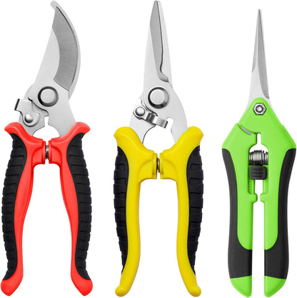 Garden Pruning Shears 3 Pack Gardening Shears Garden Scissors Stainless Steel Plant Flower Scissors Clippers Pruning Shears tijeras de jardinería