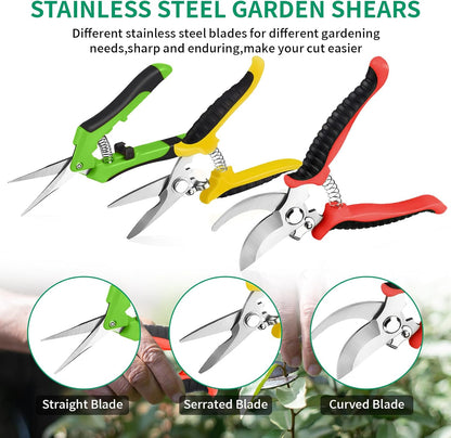 Garden Pruning Shears 3 Pack Gardening Shears Garden Scissors Stainless Steel Plant Flower Scissors Clippers Pruning Shears tijeras de jardinería