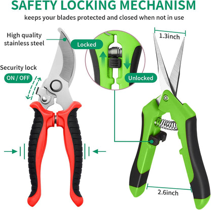 Garden Pruning Shears 3 Pack Gardening Shears Garden Scissors Stainless Steel Plant Flower Scissors Clippers Pruning Shears tijeras de jardinería