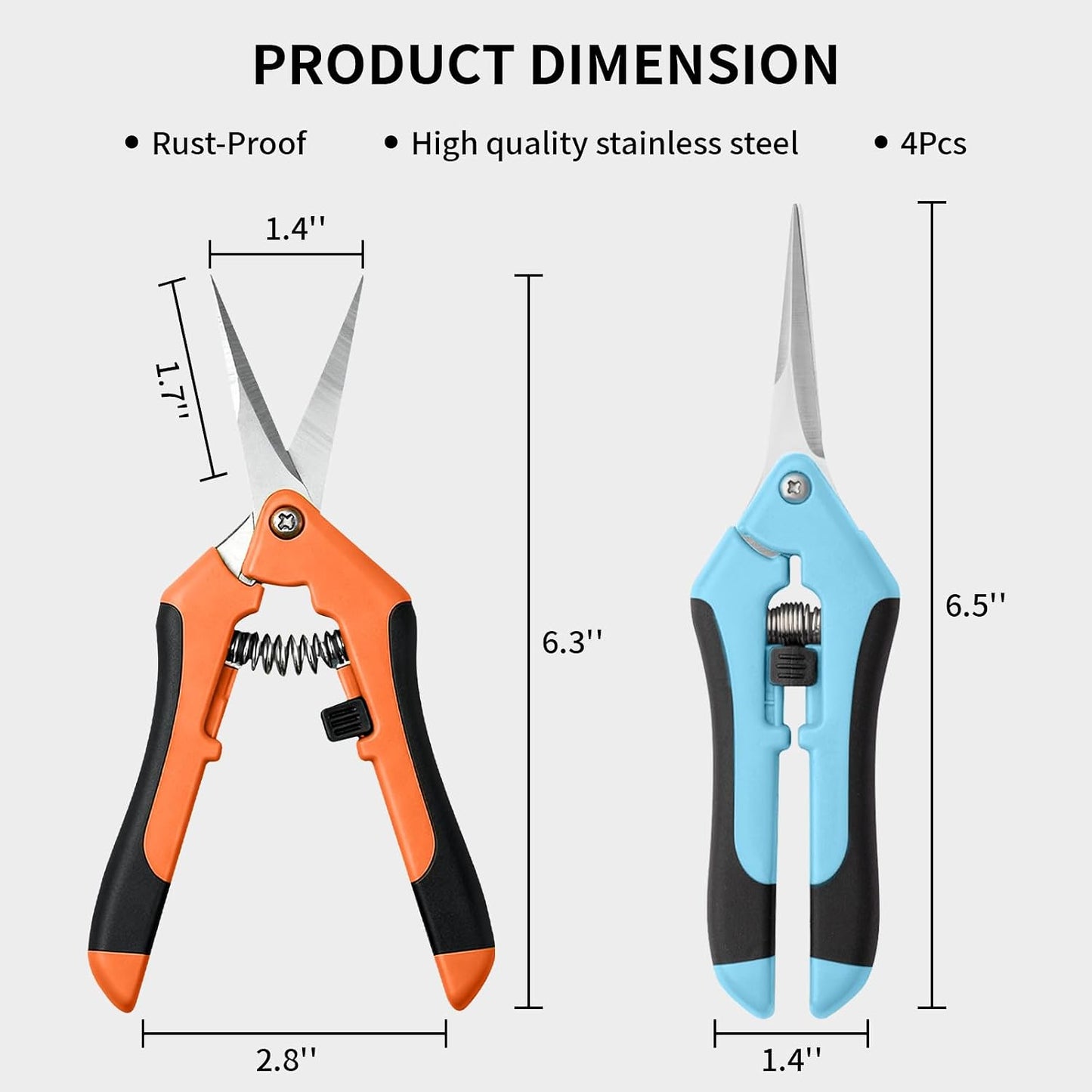 Garden Pruning Shears 3 Pack Gardening Shears Garden Scissors Stainless Steel Plant Flower Scissors Clippers Pruning Shears tijeras de jardinería