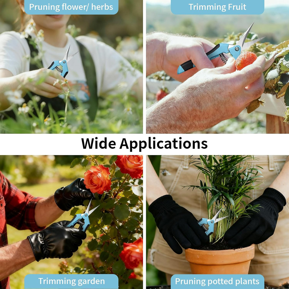 Garden Pruning Shears 3 Pack Gardening Shears Garden Scissors Stainless Steel Plant Flower Scissors Clippers Pruning Shears tijeras de jardinería