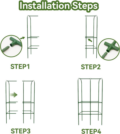 62" Tall Cucumber Trellis for Raised Bed, Garden Trellis for Climbing Plants Outdoor, U-Shape Metal Arch Vegetables Trellis Plant Support for Zucchini Squash Vines