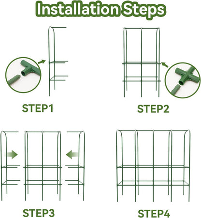 62" Tall Cucumber Trellis for Raised Bed, Garden Trellis for Climbing Plants Outdoor, U-Shape Metal Arch Vegetables Trellis Plant Support for Zucchini Squash Vines