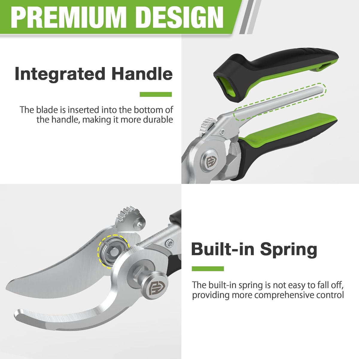 Garden Bypass Pruning Shears, 8.5" Pruning Scissors