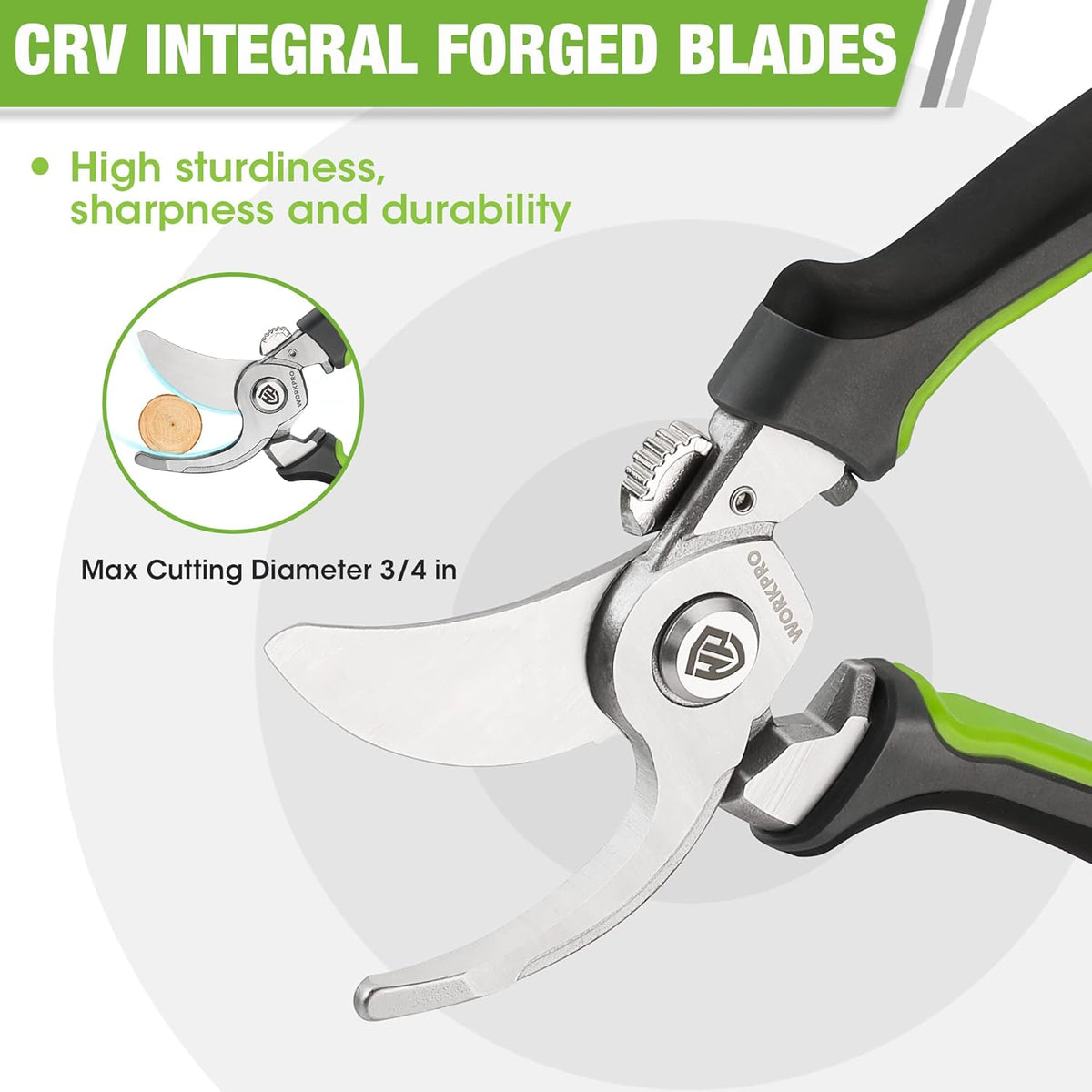 Garden Bypass Pruning Shears, 8.5" Pruning Scissors