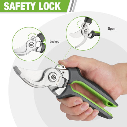 Garden Bypass Pruning Shears, 8.5" Pruning Scissors