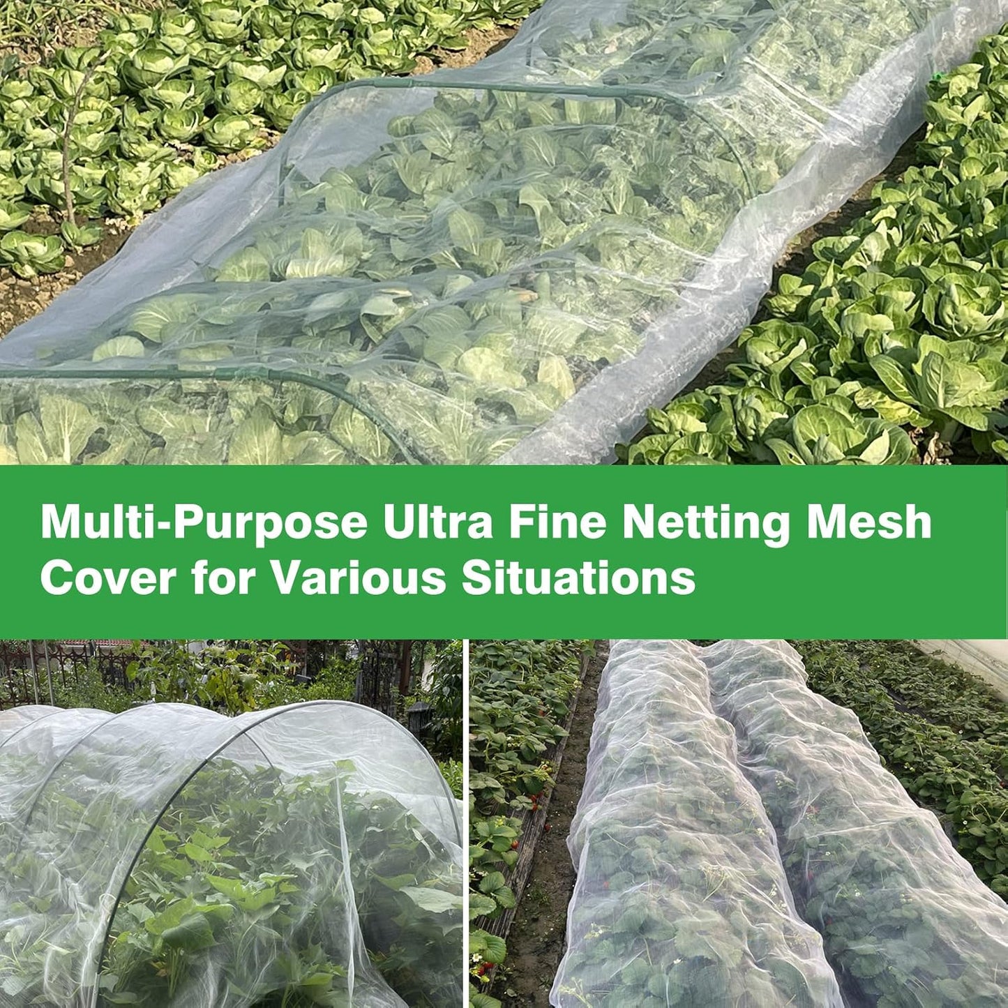 Garden Netting 10x33ft - Ultra Fine Mesh Insect Bug Screen Barrier