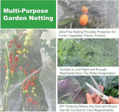 Garden Netting 10x33ft - Ultra Fine Mesh Insect Bug Screen Barrier