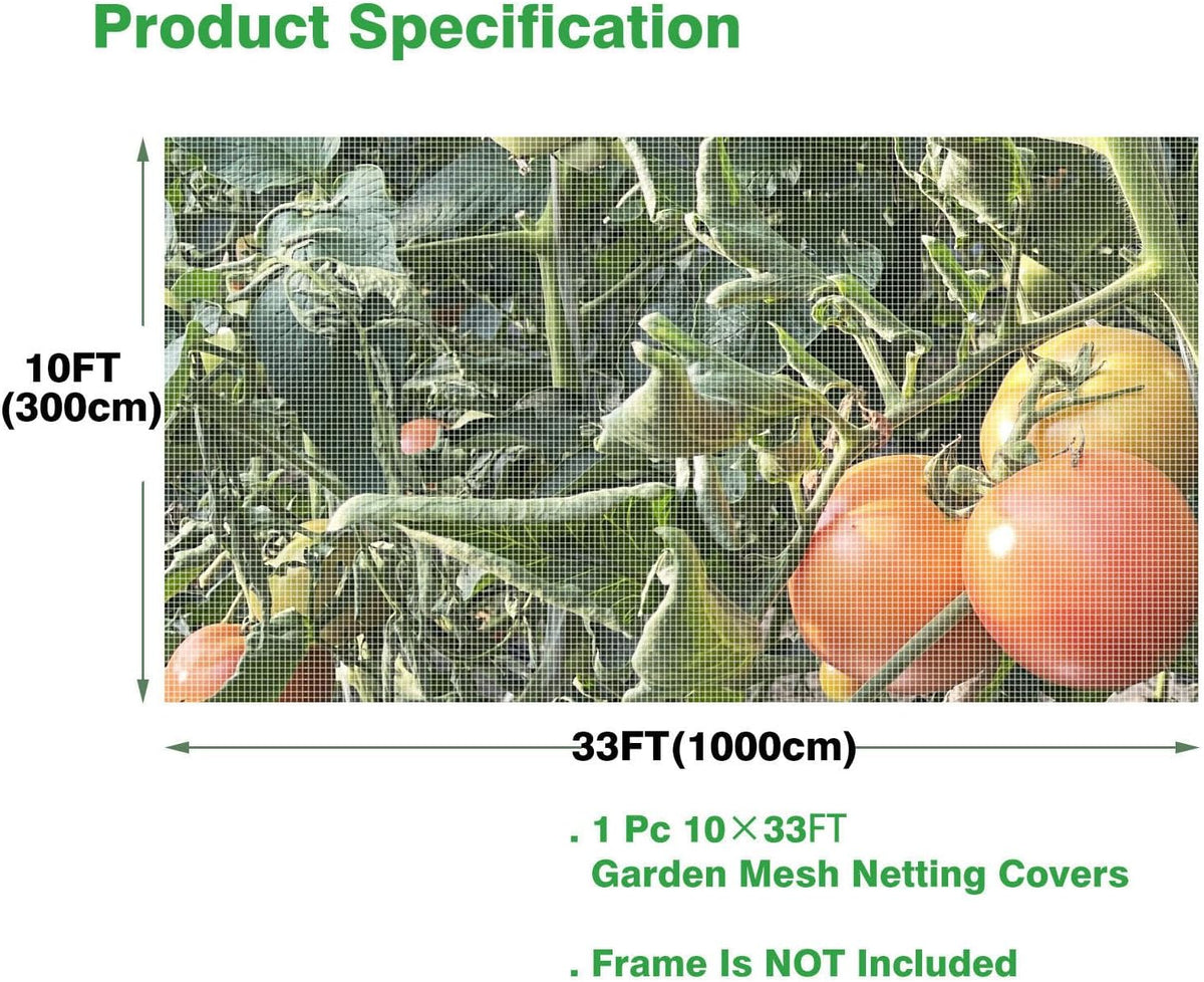Garden Netting 10x33ft - Ultra Fine Mesh Insect Bug Screen Barrier