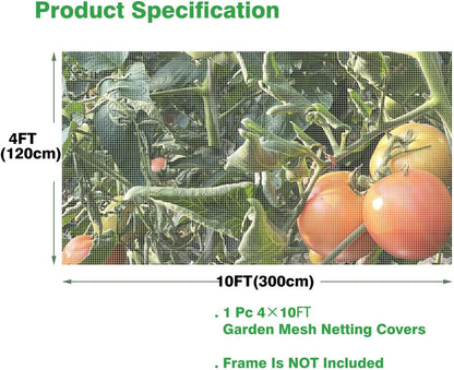 Garden Netting 10x33ft - Ultra Fine Mesh Insect Bug Screen Barrier