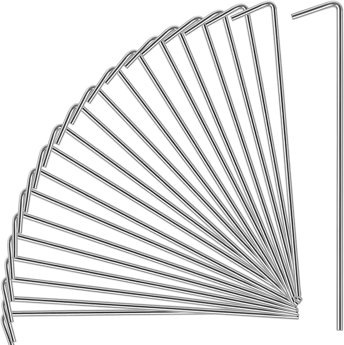 17 Pack Heavy Duty Metal Tent Stakes for Outdoor Decorations, Gardening & Canopies, Christmas Decorations