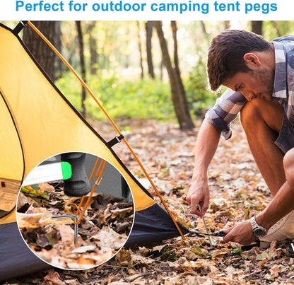 17 Pack Heavy Duty Metal Tent Stakes for Outdoor Decorations, Gardening & Canopies, Christmas Decorations