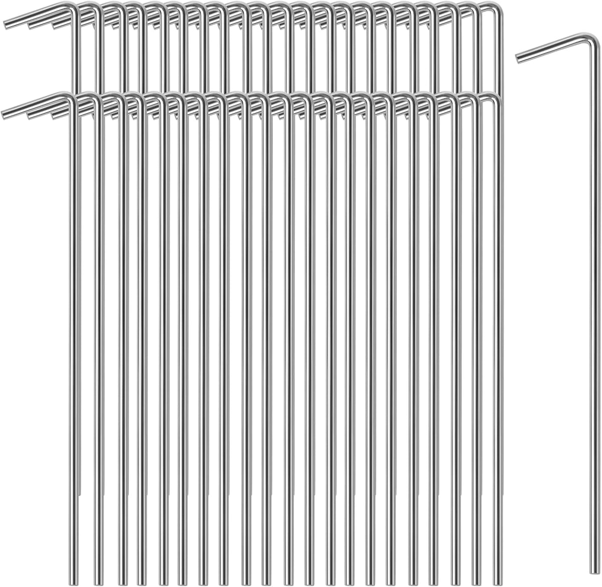 17 Pack Heavy Duty Metal Tent Stakes for Outdoor Decorations, Gardening & Canopies, Christmas Decorations