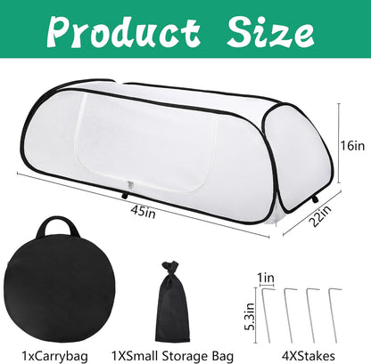 2 Pcs Pop Up Winter Garden Rows Plant Covers, 45" x 22" x 16" Raised Garden Beds Vegetable Rows Cold-proof Plant Protector, Freeze Protection Raised Bed Cover Accelerator for Snow Frost Protection