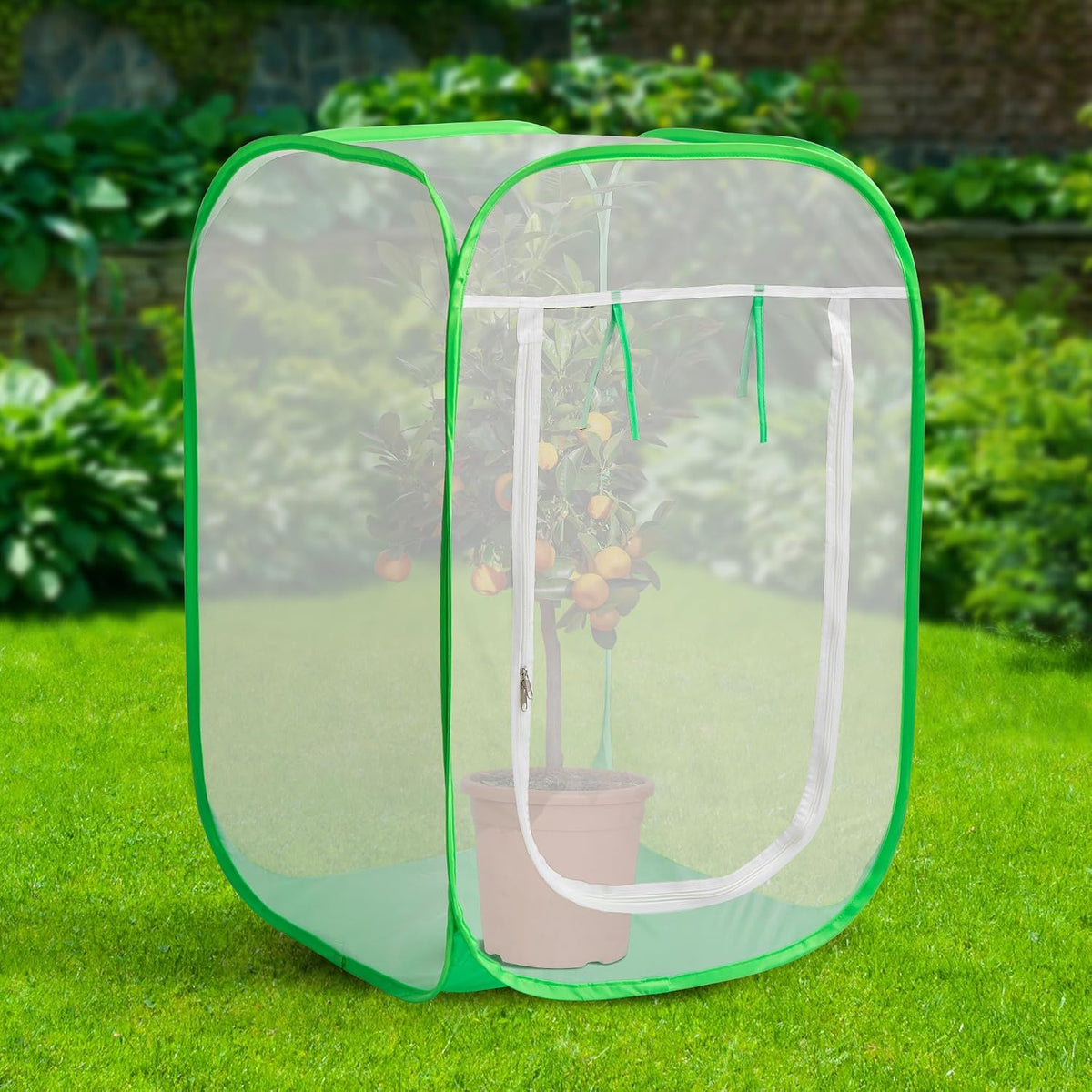 16" x 16" x 24" Pop Up Garden Mesh Plant Cover, Plant Protectors Mesh Plant Enclosure, Garden Net Cage Pest Protection Guard Tent with Storage Bag for Protect Plant Vegetable Fruit from Birds Insects