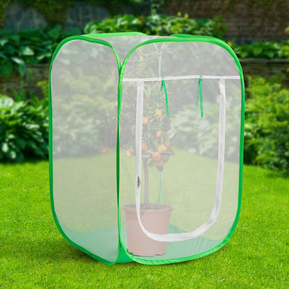 16" x 16" x 24" Pop Up Garden Mesh Plant Cover, Plant Protectors Mesh Plant Enclosure, Garden Net Cage Pest Protection Guard Tent with Storage Bag for Protect Plant Vegetable Fruit from Birds Insects