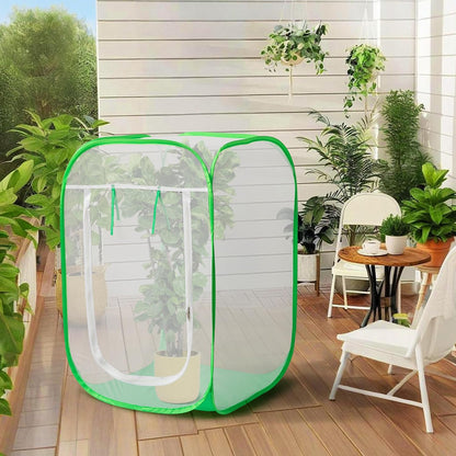 16" x 16" x 24" Pop Up Garden Mesh Plant Cover, Plant Protectors Mesh Plant Enclosure, Garden Net Cage Pest Protection Guard Tent with Storage Bag for Protect Plant Vegetable Fruit from Birds Insects