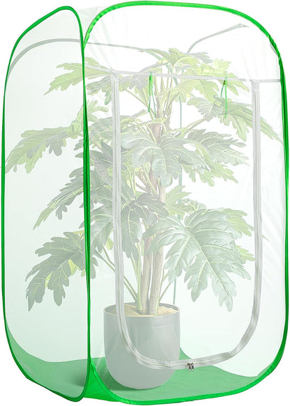 16" x 16" x 24" Pop Up Garden Mesh Plant Cover, Plant Protectors Mesh Plant Enclosure, Garden Net Cage Pest Protection Guard Tent with Storage Bag for Protect Plant Vegetable Fruit from Birds Insects