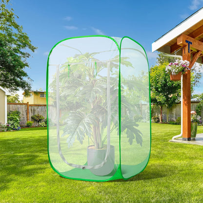 16" x 16" x 24" Pop Up Garden Mesh Plant Cover, Plant Protectors Mesh Plant Enclosure, Garden Net Cage Pest Protection Guard Tent with Storage Bag for Protect Plant Vegetable Fruit from Birds Insects