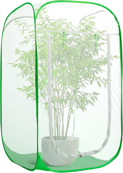 16" x 16" x 24" Pop Up Garden Mesh Plant Cover, Plant Protectors Mesh Plant Enclosure, Garden Net Cage Pest Protection Guard Tent with Storage Bag for Protect Plant Vegetable Fruit from Birds Insects