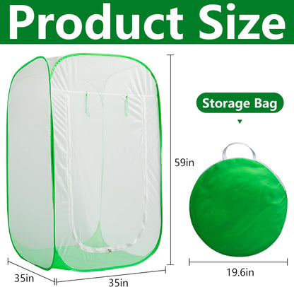 16" x 16" x 24" Pop Up Garden Mesh Plant Cover, Plant Protectors Mesh Plant Enclosure, Garden Net Cage Pest Protection Guard Tent with Storage Bag for Protect Plant Vegetable Fruit from Birds Insects
