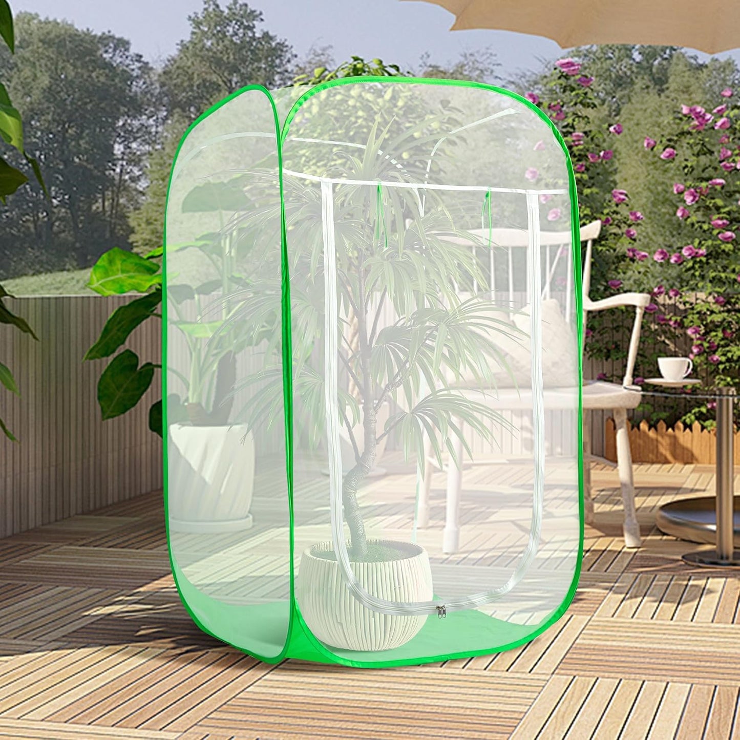 16" x 16" x 24" Pop Up Garden Mesh Plant Cover, Plant Protectors Mesh Plant Enclosure, Garden Net Cage Pest Protection Guard Tent with Storage Bag for Protect Plant Vegetable Fruit from Birds Insects