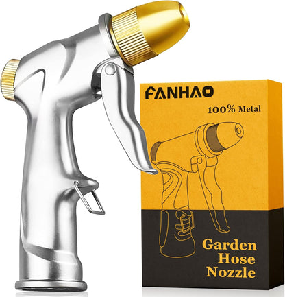 Upgraded Metal Garden Hose Nozzle Heavy Duty, 30% Higher Water Flow