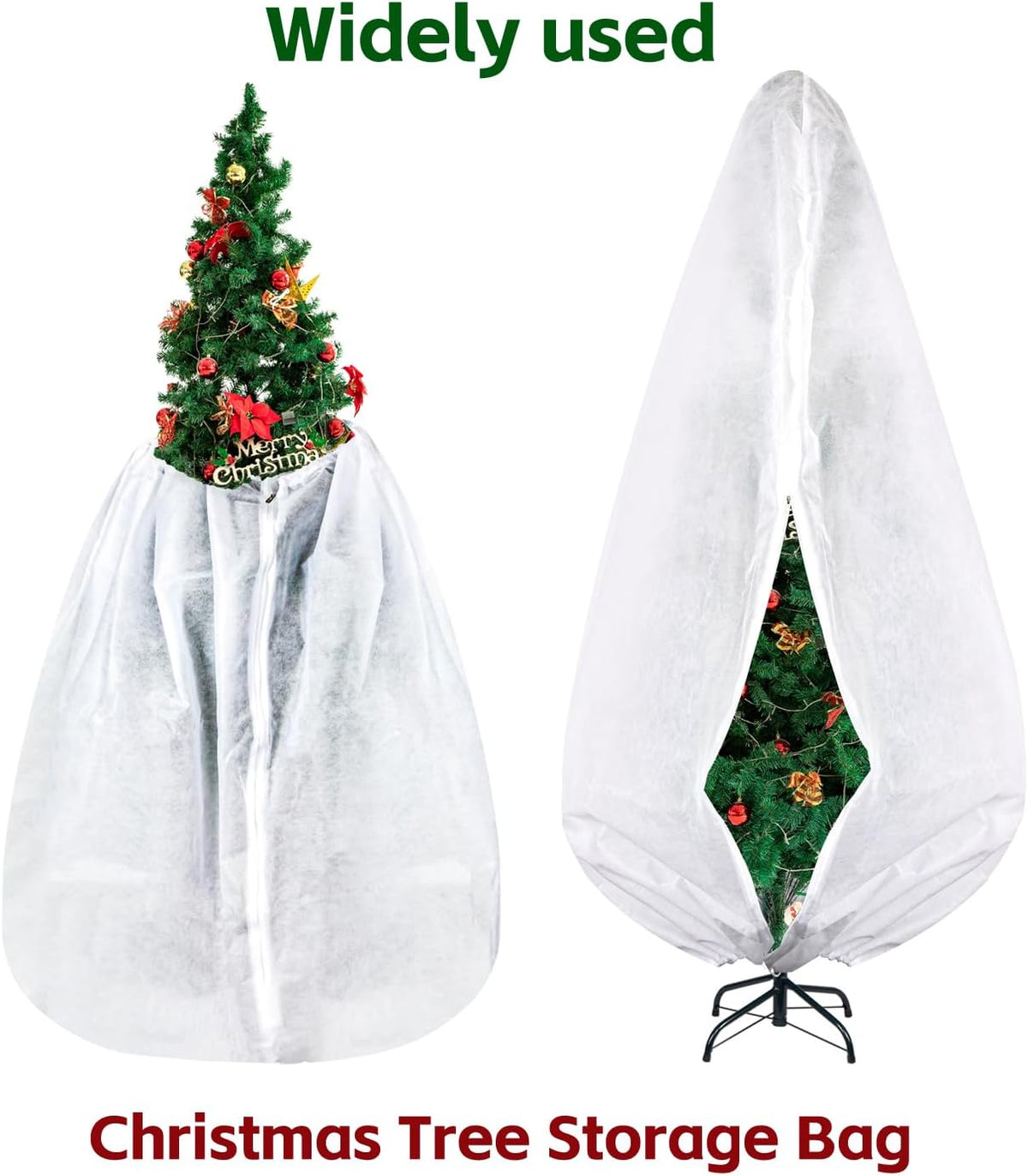Plant Covers Freeze Protection-70"W x70"H Extra Large Frost Blankets for Outdoor Plants, 2.4oz/yd² Heavy-Duty Christmas Tree Covers with Zipper & Drawstring – Reusable Winter Plant Freeze Cloth