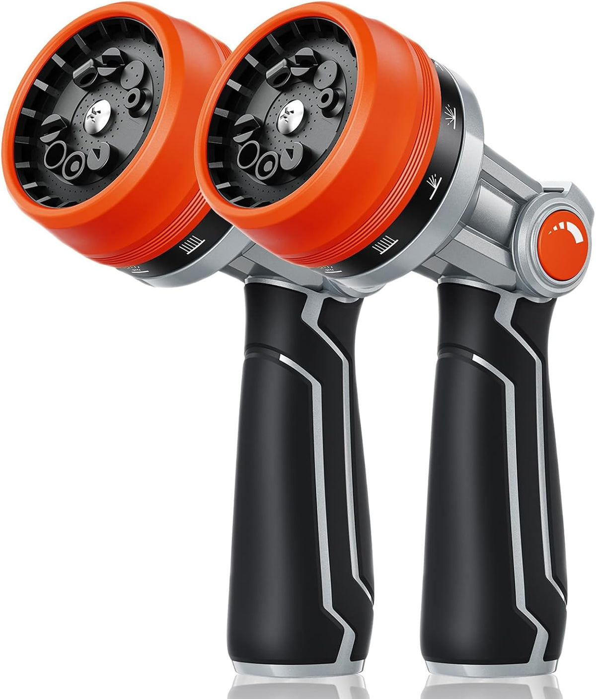 Full-Metal Garden Hose Nozzle, Heavy Duty Water Hose Nozzle Sprayer With 10 Adjustable Patterns & High Flow,Thumb Control For Flow Adjustment, Ideal For Watering, Washing, Cleaning,Black