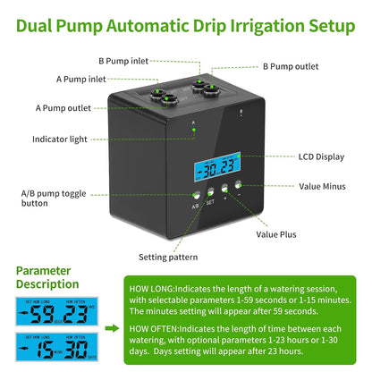 Automatic Watering System for Potted Plants | Indoor Plant Waterer with Programmable Timer, Dual Self-Priming Pumps, Drip Irrigation Kit for Up to 20 Plants