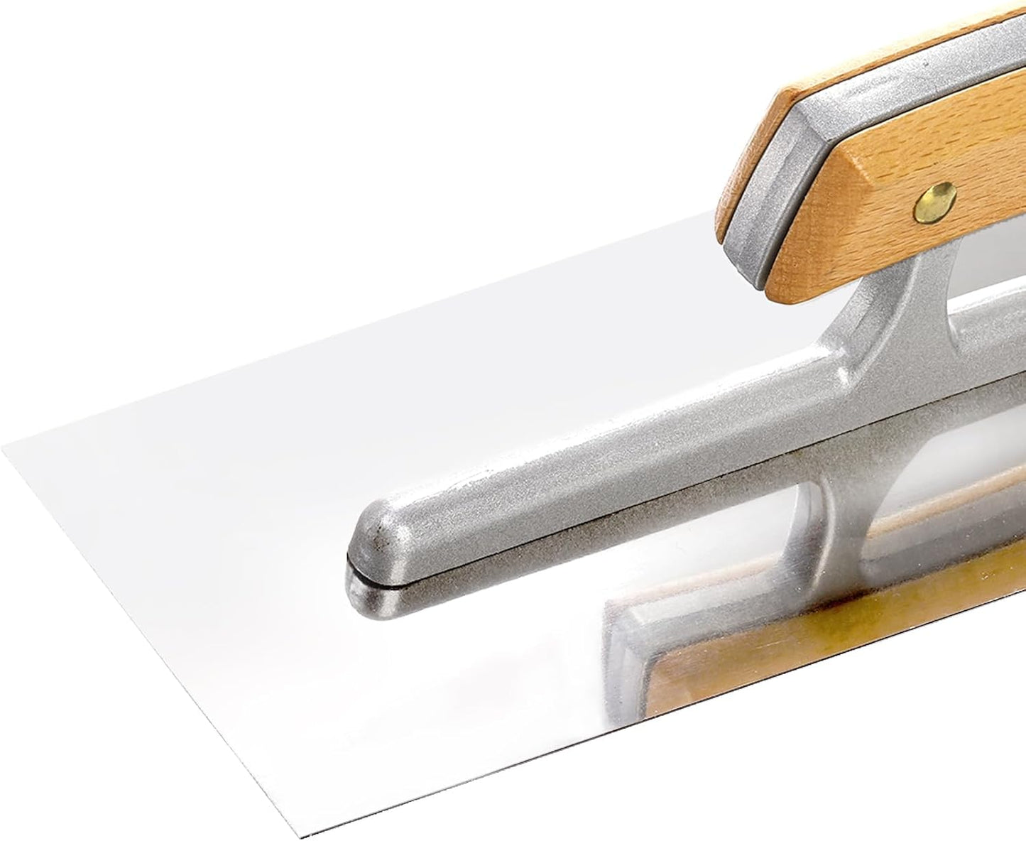 3 Pieces Flat Drywall Trowel, Stainless Steel Plastering Trowel, Masonry Finishing Trowel Sets with Wood Handle for Concrete, Cement
