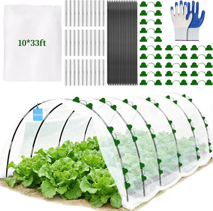6 Sets of Garden Netting Kit for Raised Beds 10 x 33 FT Strong Mesh Netting