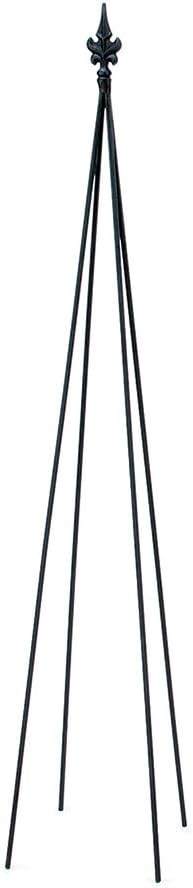 Achla Designs FT-21 Fleur-de-lis, 78-Inch Wrought Iron Garden Stake Trellis, Black