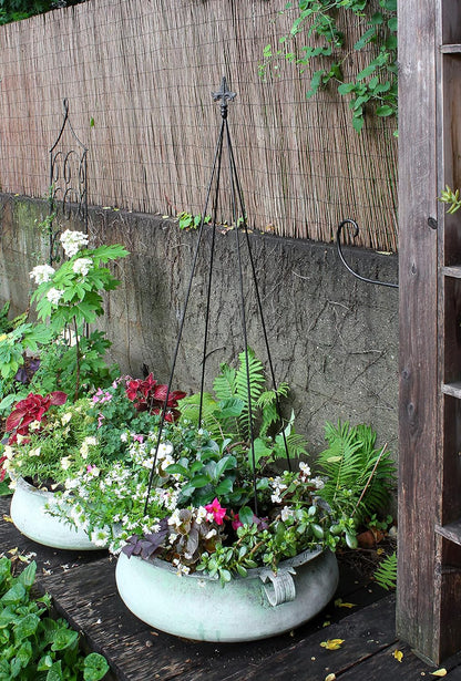 Achla Designs FT-21 Fleur-de-lis, 78-Inch Wrought Iron Garden Stake Trellis, Black