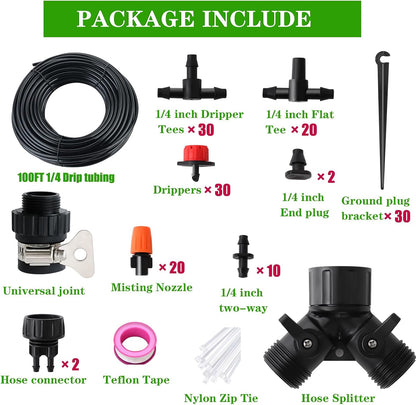 Drip Irrigation Kit, 1/4" Blank Distribution Tubing