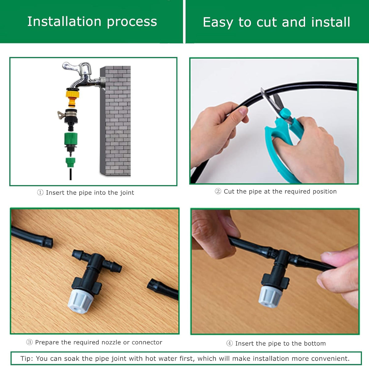 Drip Irrigation Kit, 1/4" Blank Distribution Tubing