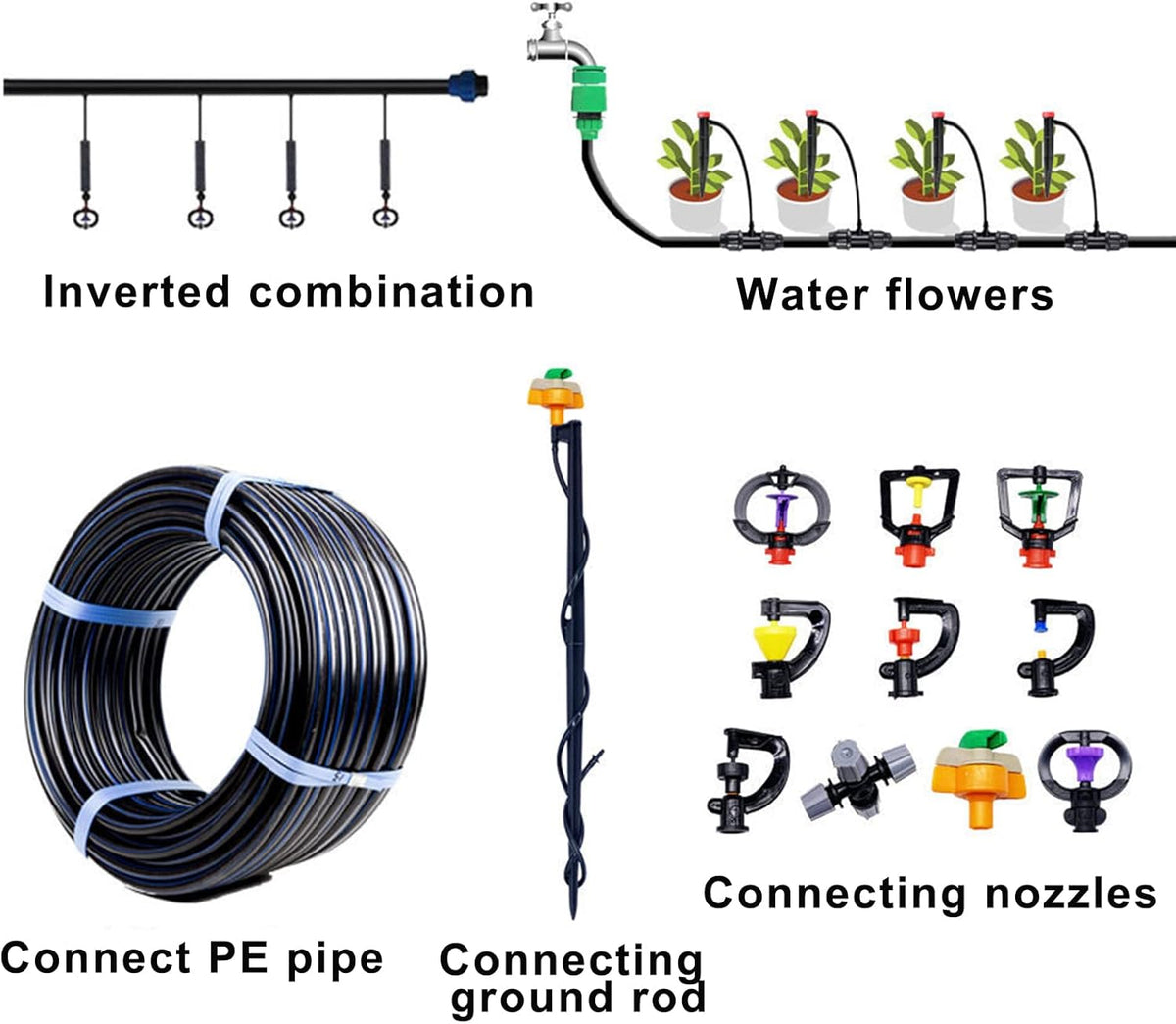 Drip Irrigation Kit, 1/4" Blank Distribution Tubing